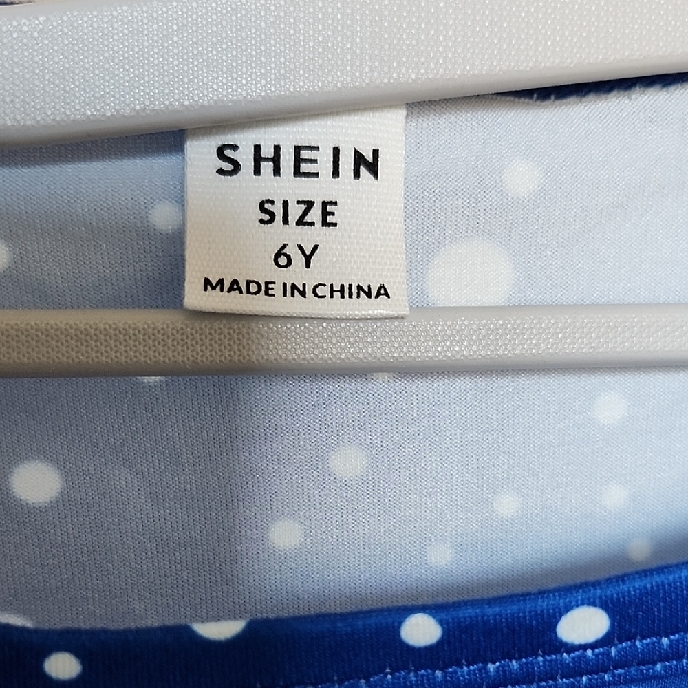 SHEIN Blue and White Snowflake Kids Dress - Picture 2 of 5